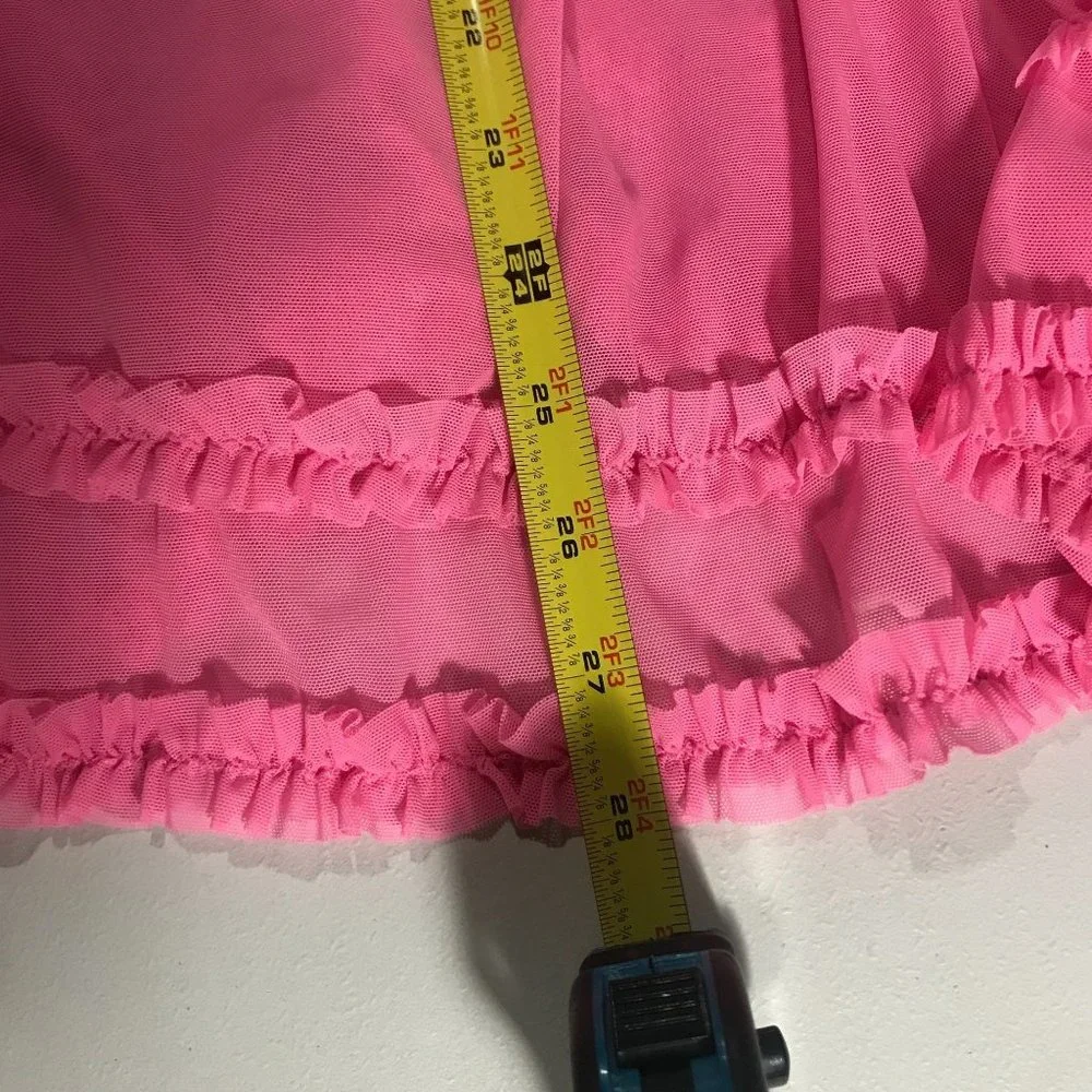 Passion Forever Women's Large Lingerie Slip Teddy Pink Mesh Stretchy